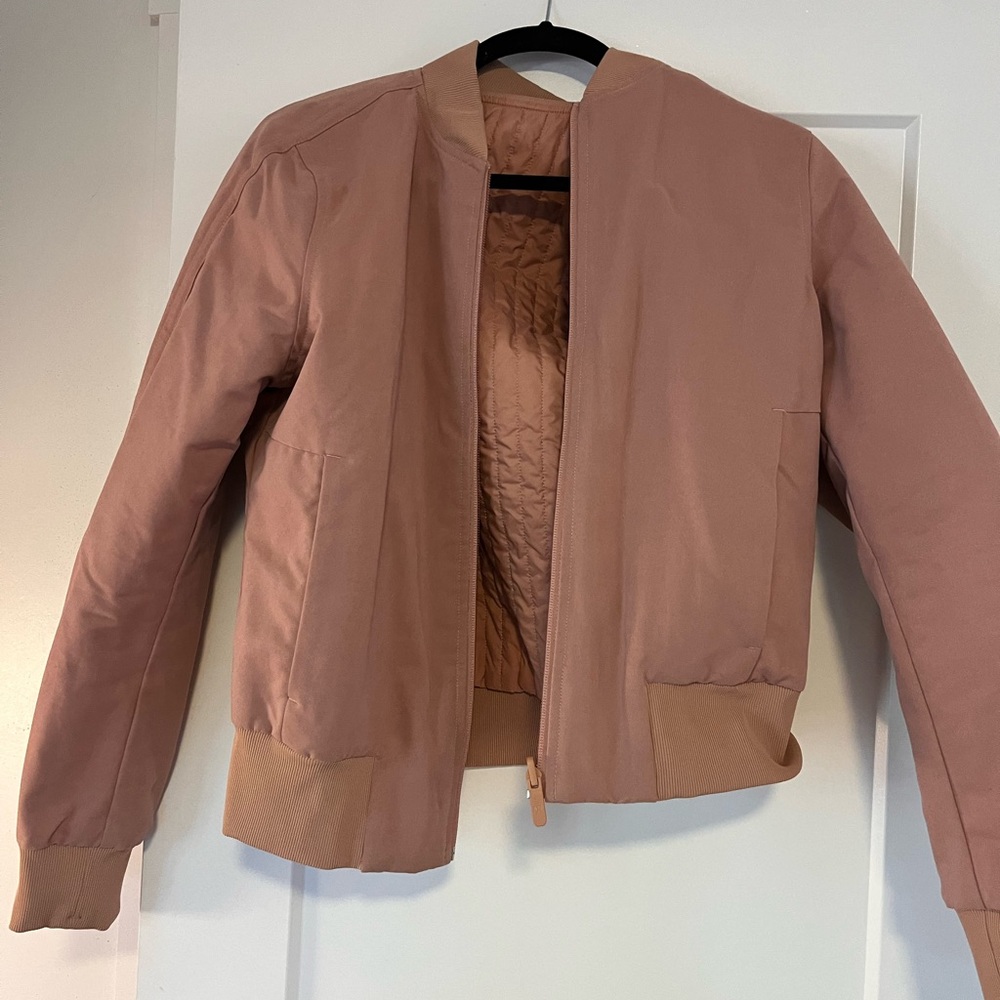 Lulu Lemon Reversible Pink Blush Bomber Jacket